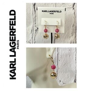 🐘🐘💓 Karl Lagerfeld Crystals Ball Drop Earrings